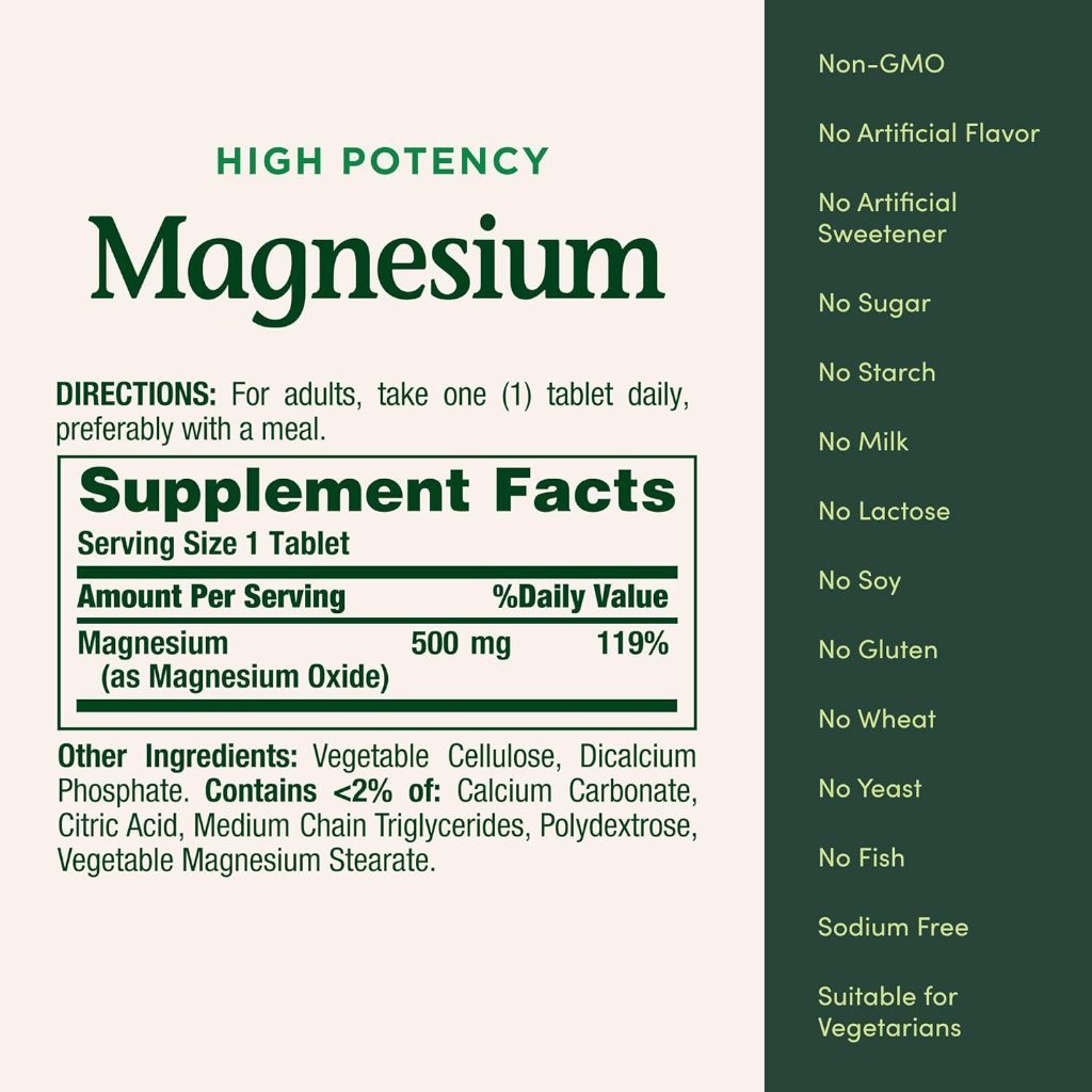 USA Supplements | Nature's Bounty, Magnesium, 100 Coated Tablets ( Supports Muscle Relaxation )
