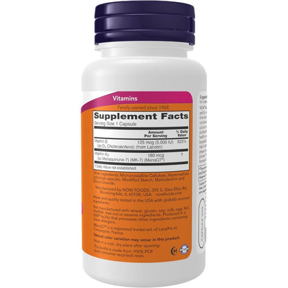 USA Supplements | NOW Foods, Mega D3 & MK-7, 120 Capsules ( Bone & Cardiovascular Support )