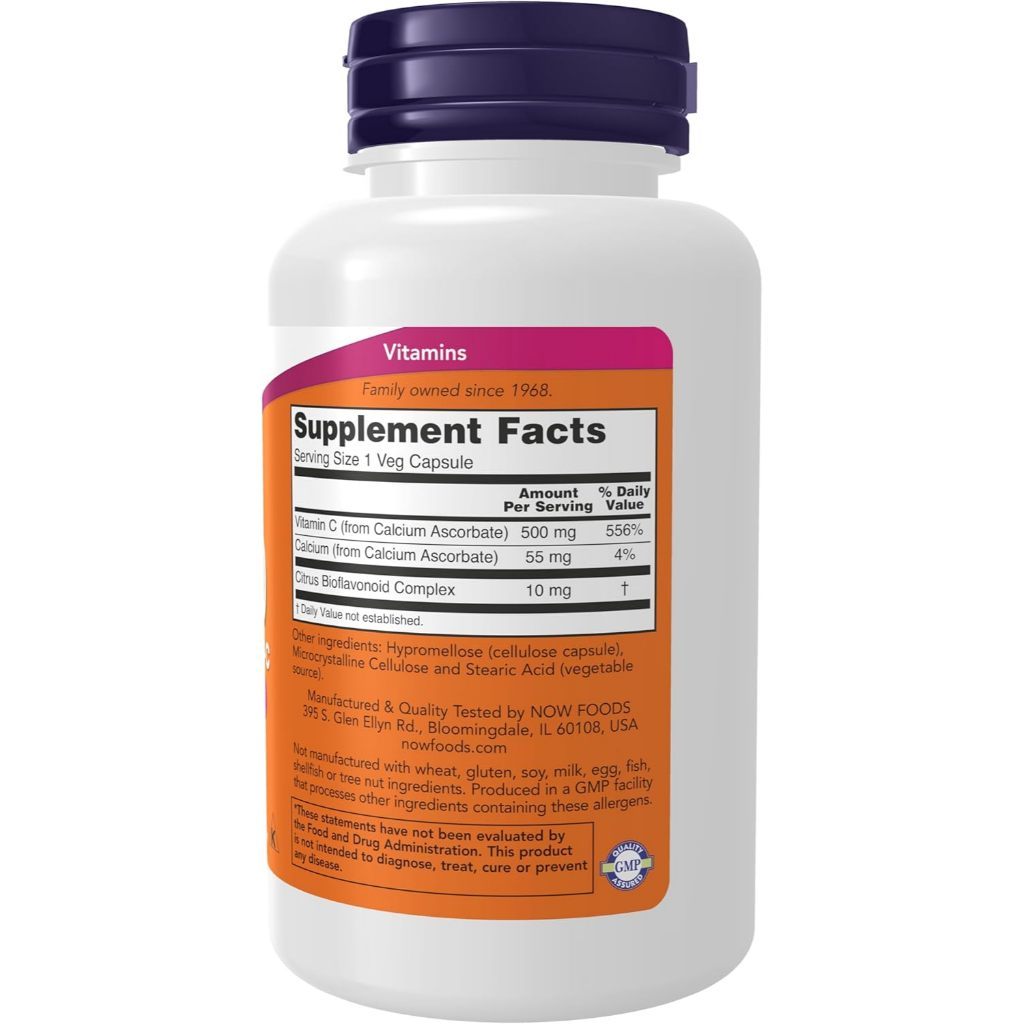 USA Supplements | NOW Foods, C-500, Calcium Ascorbate-C, 100 Veg Capsules ( Antioxidant Protection )