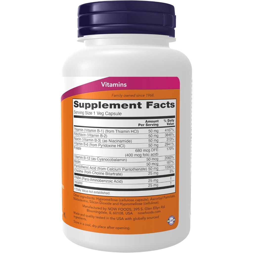 USA Supplements | NOW Foods, B-50, 100 Veg Capsules ( Nervous System Health )