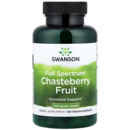 HealthilyYou | Swanson, Full Spectrum® Chasteberry Fruit 400 mg, 120 Vegan Capsules Hormonal Support