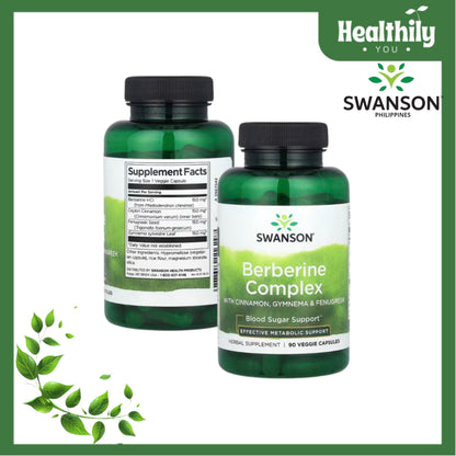 HealthilyYou | Swanson, Berberine Complex, 90 Veggie Capsules, Blood Sugar Support