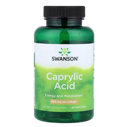 HealthilyYou | Swanson, Caprylic Acid, 600 mg, 60 Softgels Energy and Metabolism