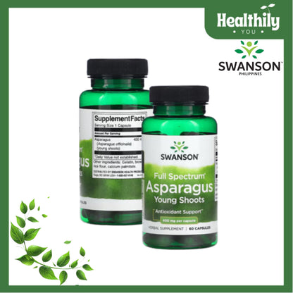 HealthilyYou | Swanson, Full Spectrum Asparagus Young Shoots, 400 mg, 60Capsules Antioxidant Support