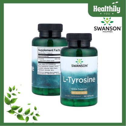 HealthilyYou | Swanson, L-Tyrosine, 500 mg, 100 Capsules Natural Response to Daily Stress