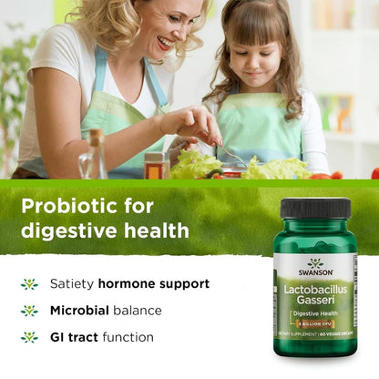 HealthilyYou | Swanson, Lactobacillus Gasseri, 3 Billion CFU, 60 Vegan DRcaps Digestive Health