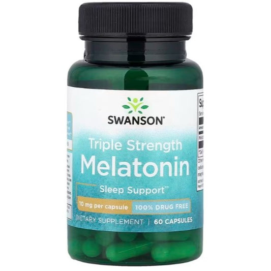 Healthily You | Swanson, Melatonin, Triple Strength , 10 mg, 60 Capsules Sleep Support 100% DrugFree