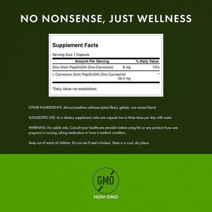 Healthily You | Swanson, Zinc Carnosine, 60 Capsules Digestive Health Featuring PepZinGI