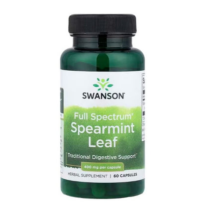 HealthilyYou | Swanson, Full Spectrum® Spearmint Leaf, 400 mg, 60 Capsules  Digestive Support