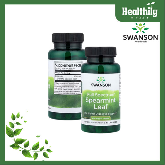 HealthilyYou | Swanson, Full Spectrum® Spearmint Leaf, 400 mg, 60 Capsules  Digestive Support
