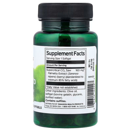 USA Supplements | Swanson, Saw Palmetto, 160 mg, 120 Softgels ( Supports Hormonal Balance )