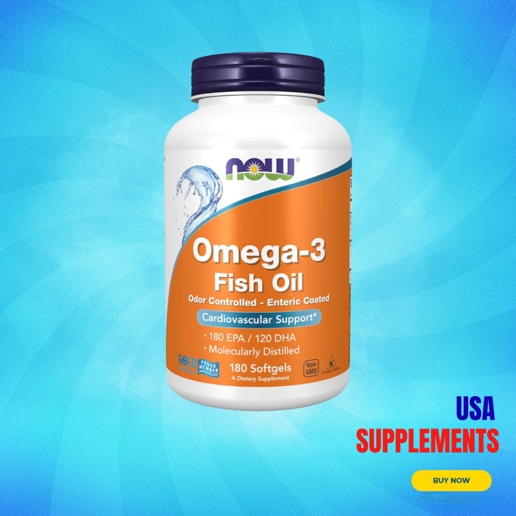 USA Supplements | NOW Foods, Omega-3 Fish Oil ( Heart & Cardiovascular Support )