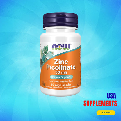 USA Supplements | NOW Foods, Zinc Picolinate ( Immune Support & Skin Health )