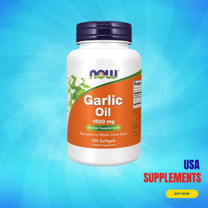 USA Supplements | NOW Foods, Garlic Oil, 1,500 mg ( Cardiovascular & Circulatory Support )