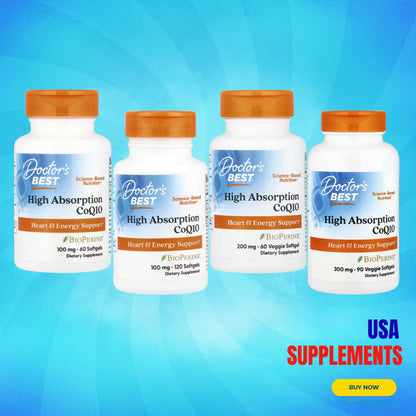 USA Supplements | Doctor's Best, High Absorption CoQ10, Softgels ( Heart Health Support )