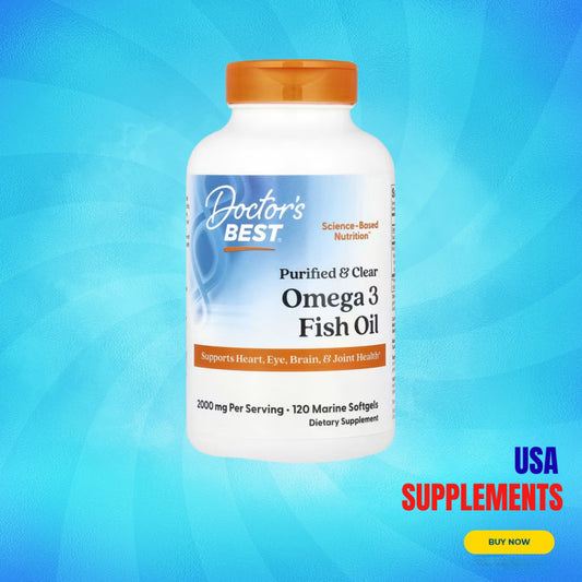 USA Supplements | Doctor's Best, Purified & Clear Omega 3 Fish Oil ( Heart & Brain Support )
