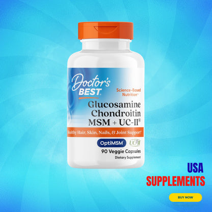 USA Supplements | Doctor's Best, Glucosamine Chondroitin, MSM + UCII ( Improves Joint Comfort )