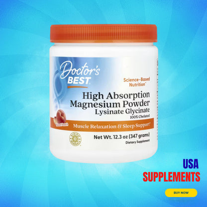 USA Supplements | Doctor's Best, High Absorption Magnesium Powder ( Supports Nervous System )