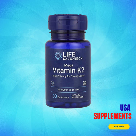 USA Supplements | Life Extension, Mega Vitamin K2 ( High Potency For Strong Bones )