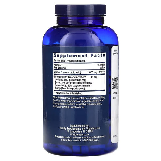 USA Supplements | Life Extension, Vitamin C and Bio-Quercetin, 250 Veg Tabs ( Antioxidant Support )