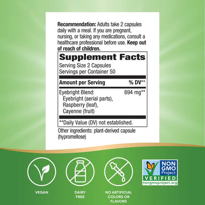 USA Supplements | Nature's Way, Eyebright, Herbal Blend, 100 Vegan Capsules ( Eye Comfort Support )