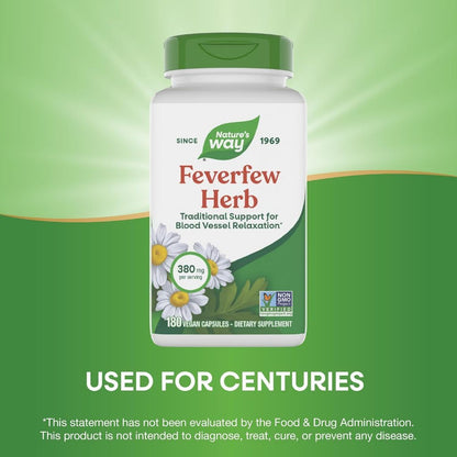 USA Supplements | Nature's Way, Feverfew Herb, 100 Vegan Capsules ( Supports Headache Relief )