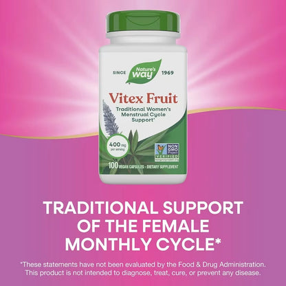 USA Supplements | Nature's Way, Vitex Fruit, 100 Vegan Capsules ( Hormonal Balance Support )