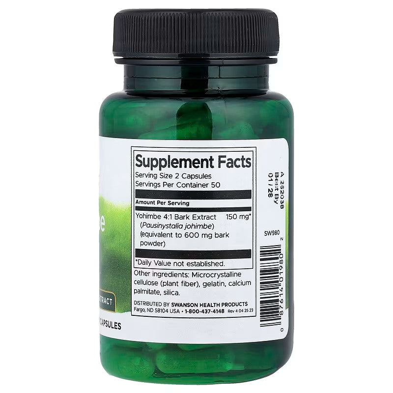 USA Supplements | Swanson, Yohimbe Bark ( Supports Energy & Alertness )