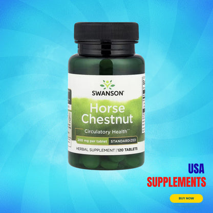 USA Supplements | Swanson, Horse Chestnut, 200 mg, 120 Tablets ( Circulation & Vein Support )
