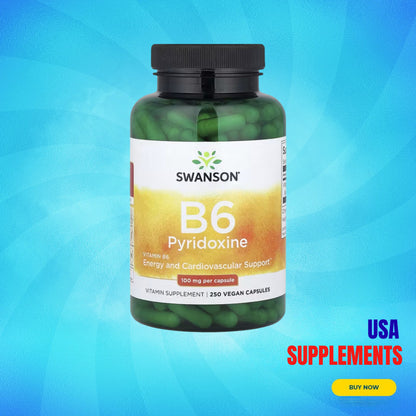 USA Supplements | Swanson, Vitamin B6 Pyridoxine ( Energy Metabolism Support )