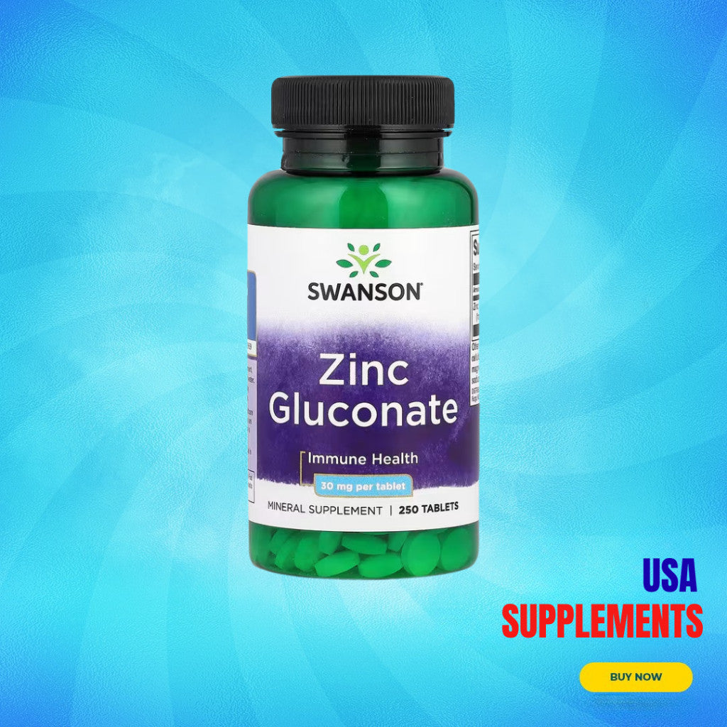 USA Supplements | Swanson, Zinc Gluconate, 30 mg, 250 Tablets ( Immune System Function )