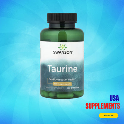 USA Supplements | Swanson, Taurine, 500 mg, 100 Capsules ( Cardiovascular Health )