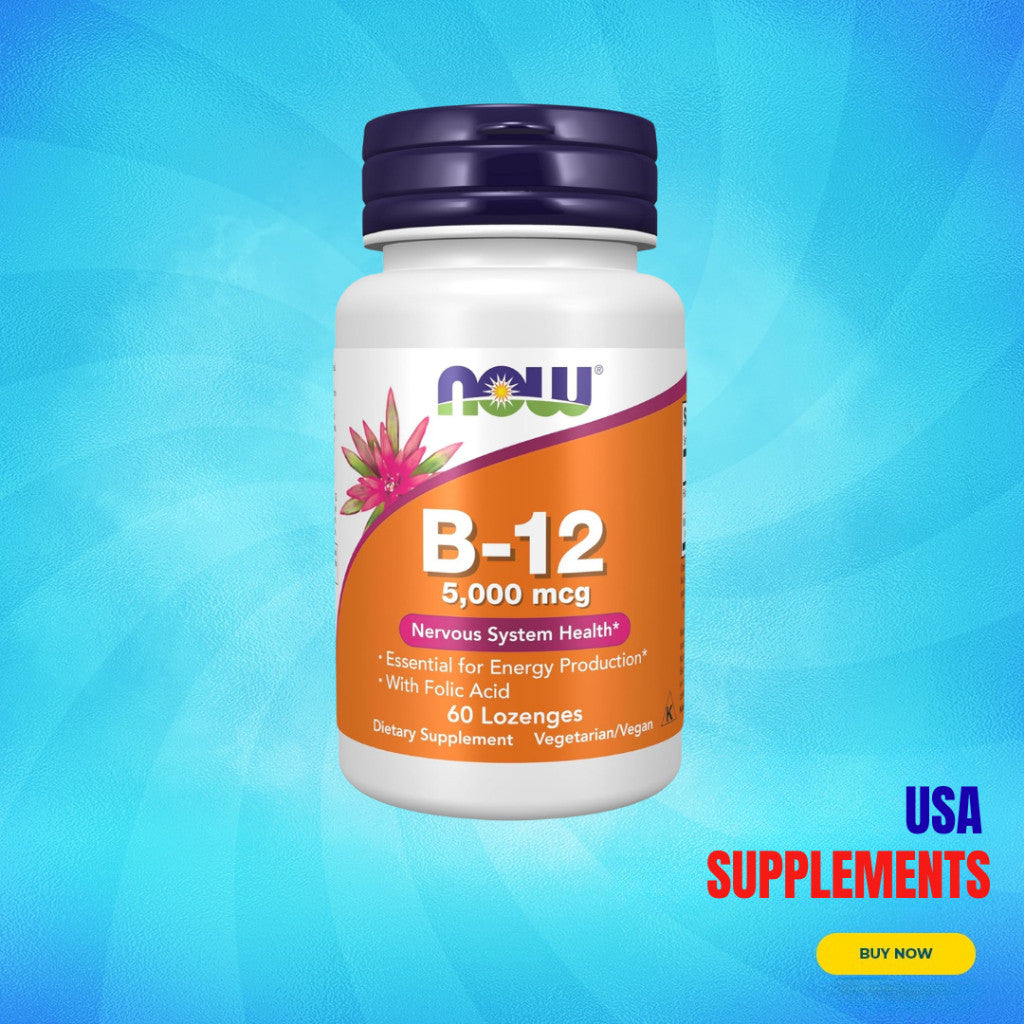 USA Supplements | NOW Foods, B-12, 5,000 mcg, 60 Loz ( Nervous System Health )
