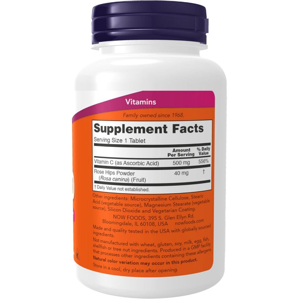 USA Supplements | NOW Foods, C-500 with Rose Hips, 250 Tablets ( Antioxidant Protection )