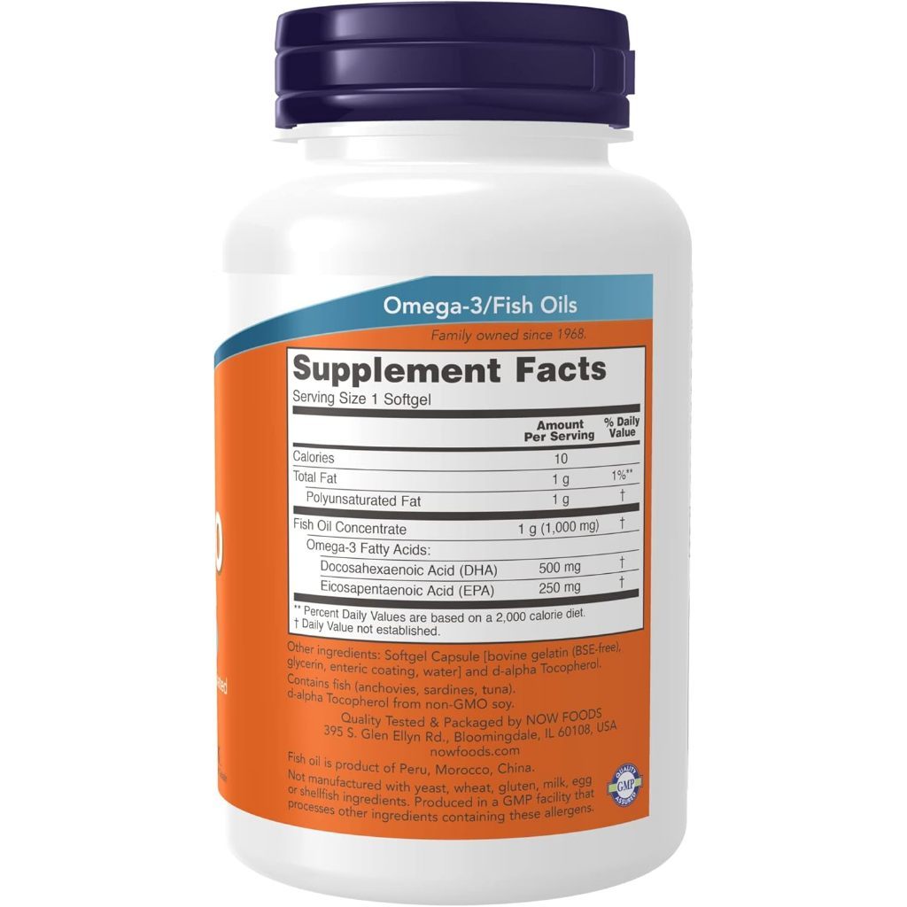 USA Supplements | NOW Foods, DHA-500 Fish Oil, 90 Softgels ( Supports Brain Health  )