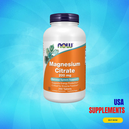 USA Supplements | NOW Foods, Magnesium Citrate, 250 Tablets ( Nervous System Support )