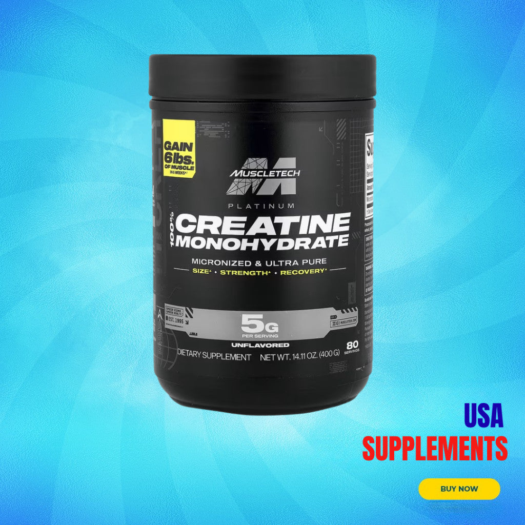 USA Supplements | MuscleTech, Platinum 100% Creatine Monohydrate ( Increases Strength )