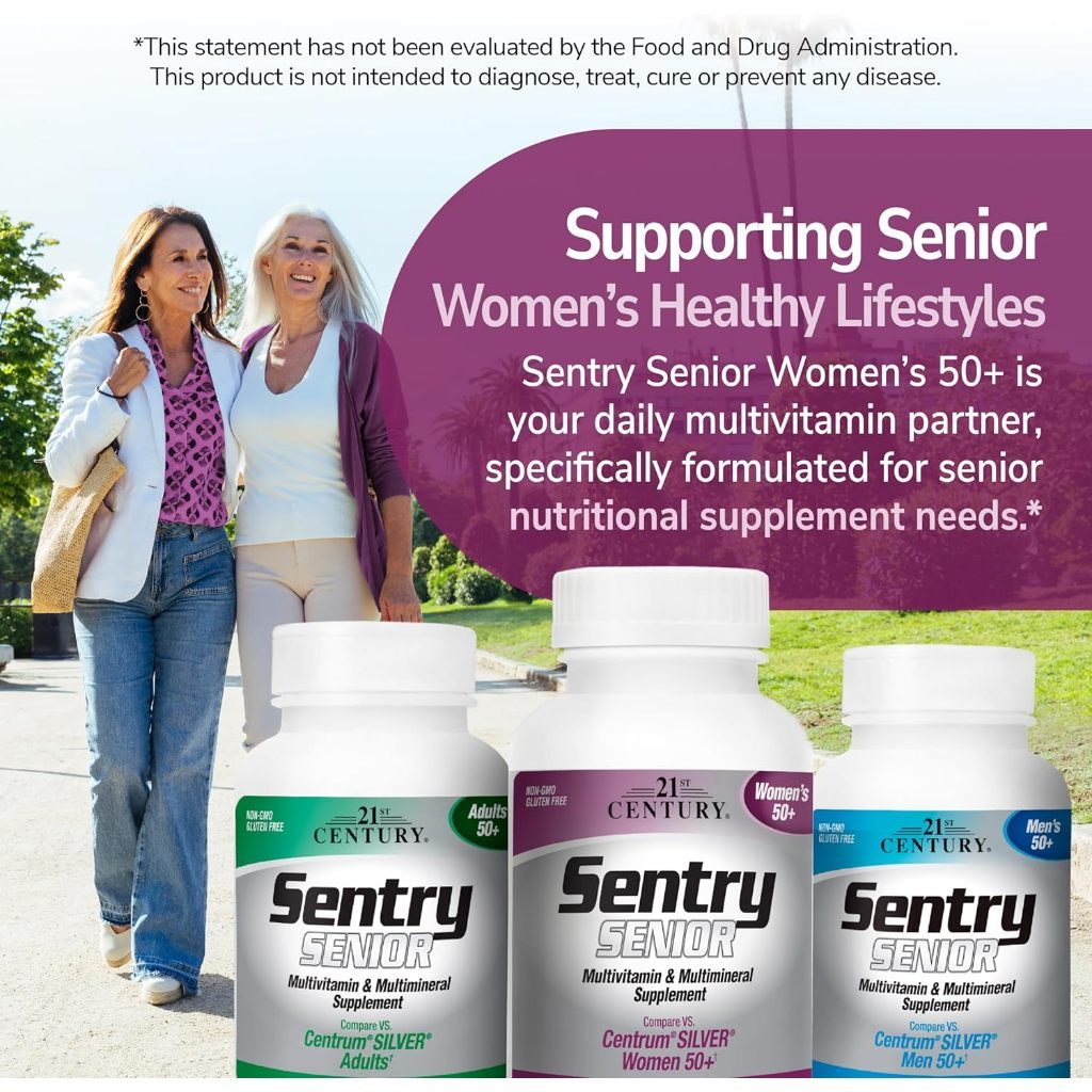 USA Supplements | 21st Century, Sentry Senior, Women's 50+, 100 Tablets ( Multivitamin Supplement )