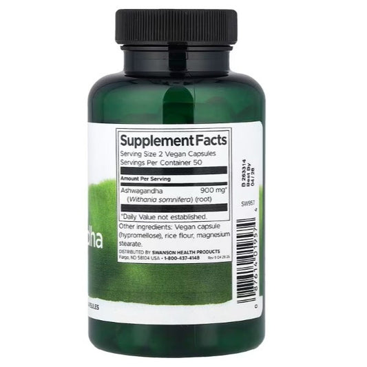 HealthilyYou | Swanson, Full Spectrum Ashwagandha, 450mg, 100 Vegan Capsules Stress Support