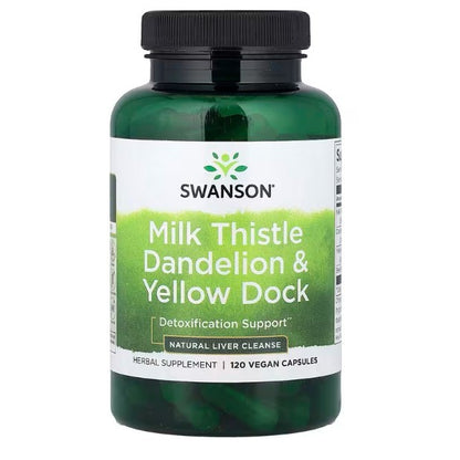 HealthilyYou | Swanson Milk Thistle Dandelion & Yellow Dock 120 VeganCapsules Detoxification Support