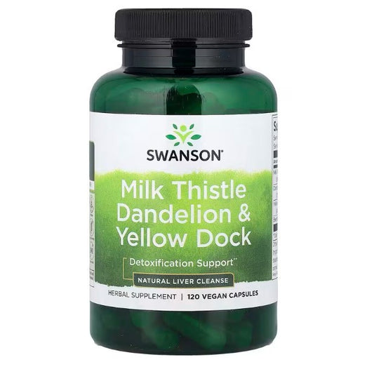 HealthilyYou | Swanson Milk Thistle Dandelion & Yellow Dock 120 VeganCapsules Detoxification Support