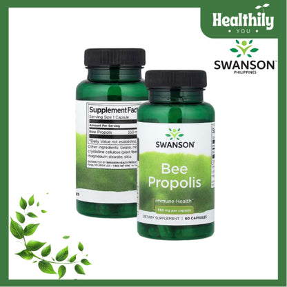 HealthilyYou | Swanson, Bee Propolis, 550 mg, 60 Capsules Immune Health Dietary Supplement