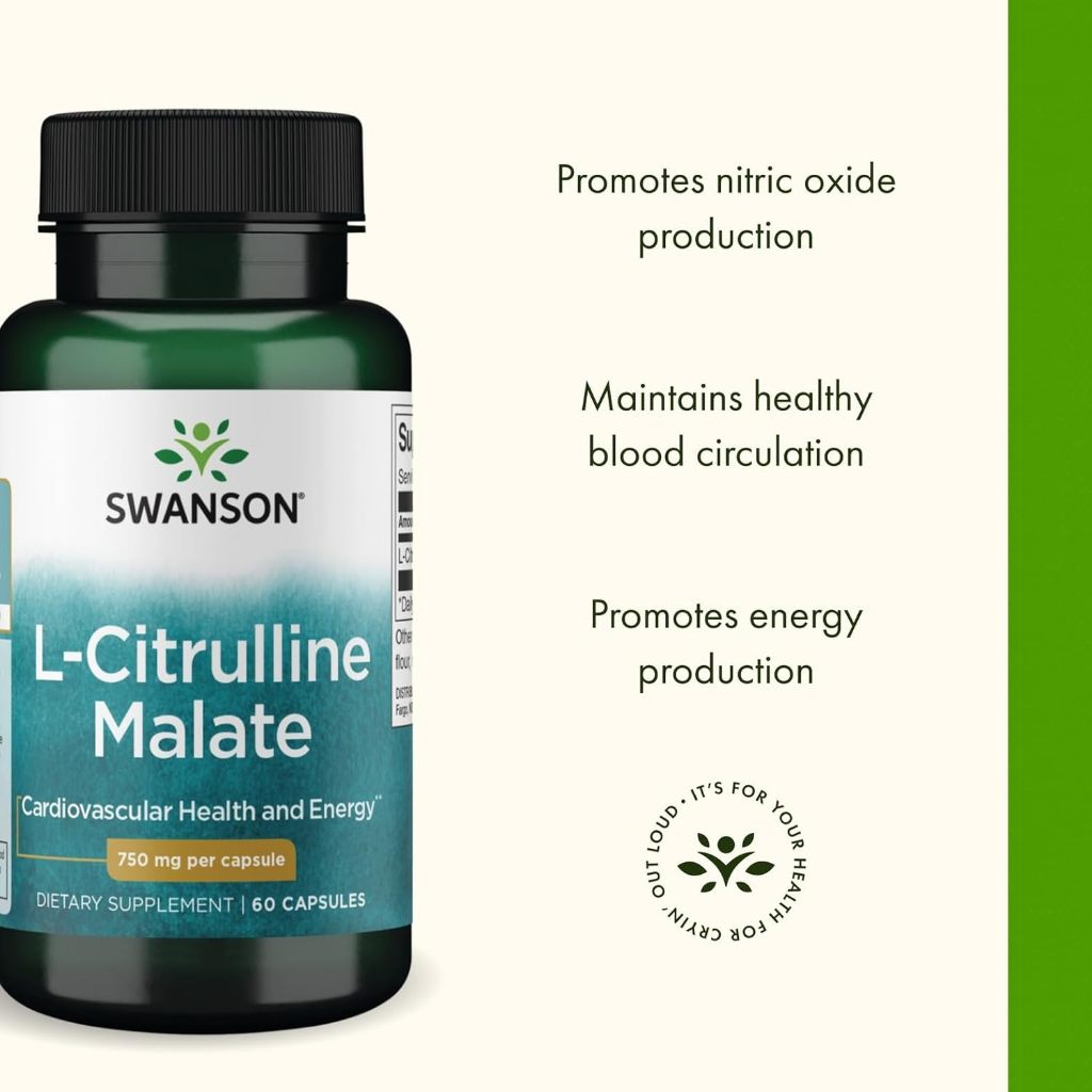 HealthilyYou | Swanson, L-Citrulline Malate, 750 mg, 60 Capsules Cardiovascular Health and Energy