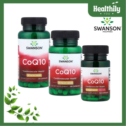 HealthilyYou | Swanson, CoQ10, 10 mg, 30 mg Capsules, Supports Antioxidant Activity & Cardiovascular