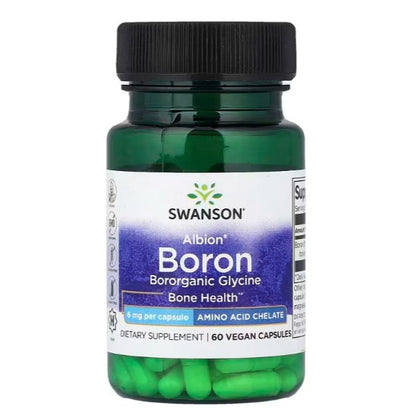 HealthilyYou | Swanson, Albion® Boron, 6 mg, 60 Vegan Capsules Bone Health Albion Minerals Vegan