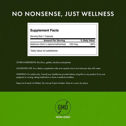 Healthily You | Swanson, Selenium, L-Selenomethionine 100 mcg Capsules, Provides Antioxidant Support
