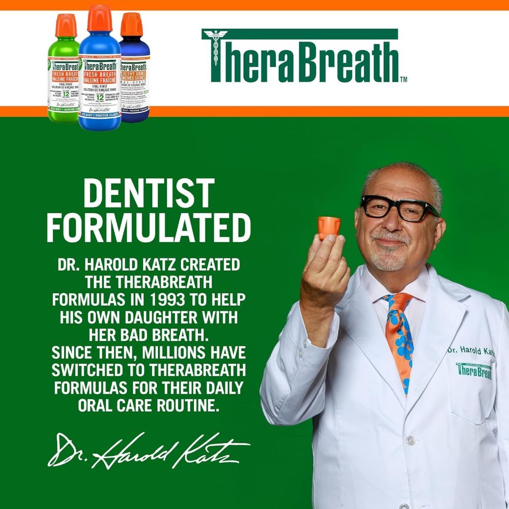 NaturalSolutions | TheraBreath, Fresh Breath Oral Rinse, Invigorating Icy Mint, Fights Bad Breath