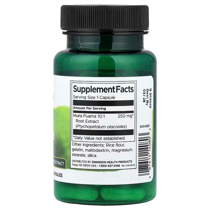 USA Supplements | Swanson, Muira Puama, 250 mg, 60 Capsules ( Cognitive & Mood Support )