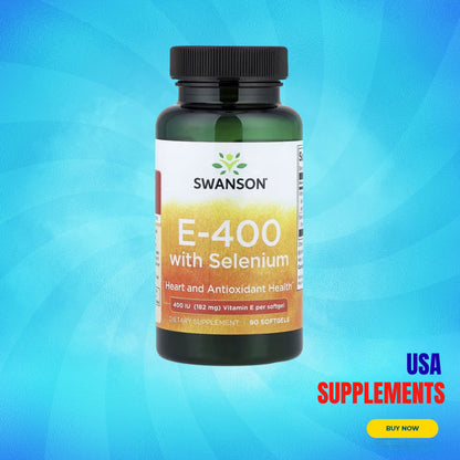USA Supplements | Swanson, E-400 With Selenium ( Antioxidant Protection )