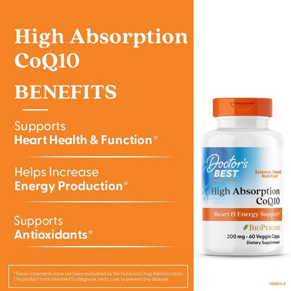 USA Supplements | Doctor's Best, High Absorption CoQ10, Softgels ( Heart Health Support )